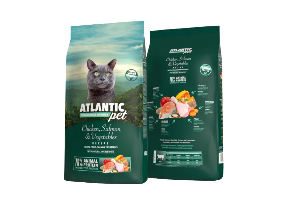 ATLANTICPET RECETA GATO POLLO, SALMÓN Y VEGETALES 2 KG.
