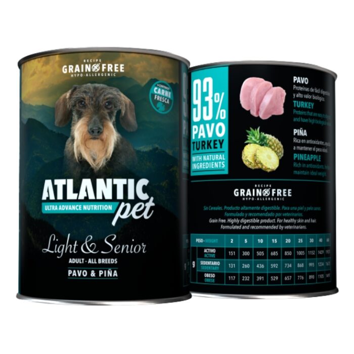 ATLANTICPET HUMEDO LIGHT&SENIOR MONOPROTEICO 400GR.